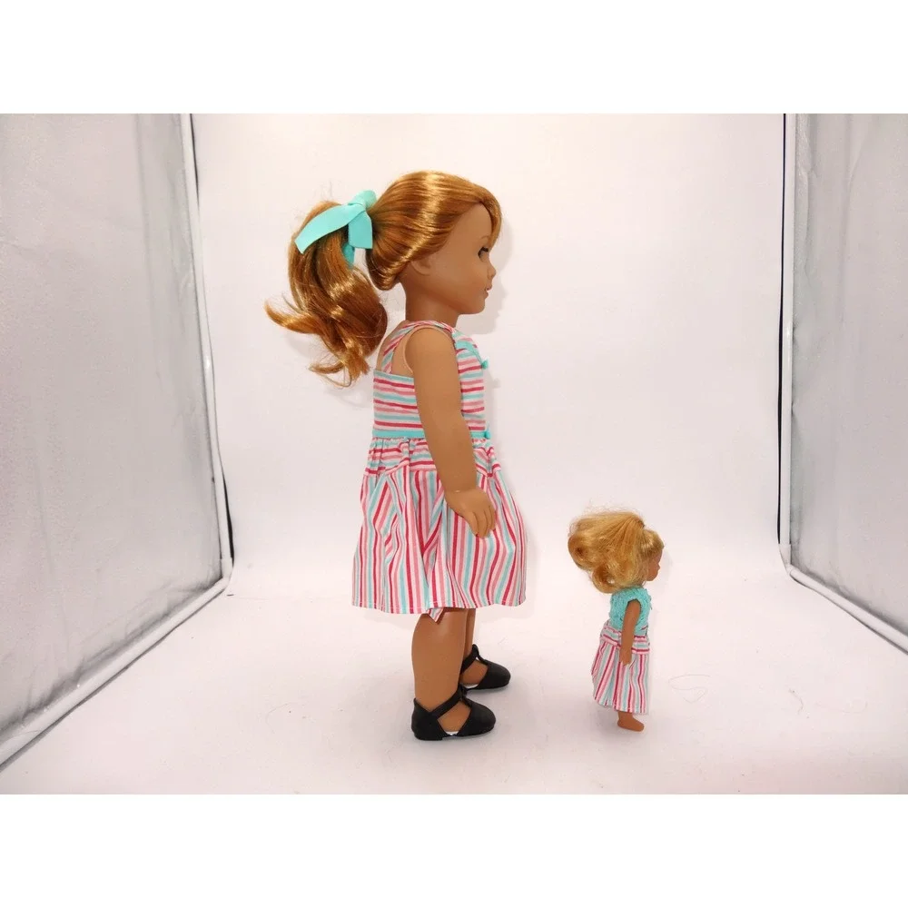 American Girl Maryellen Doll and Mini Maryellen Doll Set Striped Dress 2015